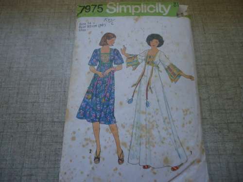 SIMPLICITY PATTERNS 7975 CAFTAN DRESS SIZE 14 BUST 92 CM COMPLETE