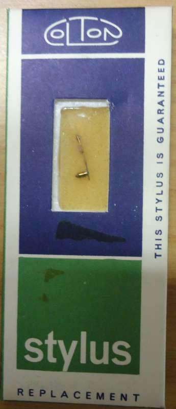 GARRARD GC 8-3 STD. RECORD PLAYER NEEDLE-COLTON STYLUS - 78 RPM -MADE IN ENGLAND