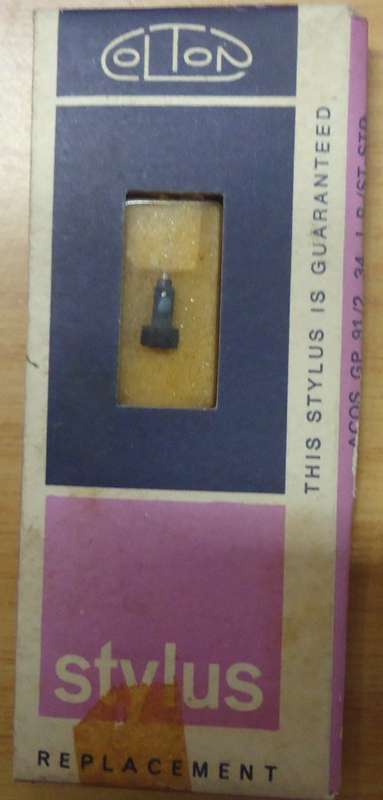 ACOS GP 91/2. 34.LP/ST-STD. RECORD PLAYER NEEDLE-COLTON STYLUS-16. 33 1/3 & 45 RPM-MADE IN ENGLAND