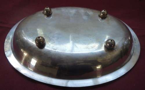 THREE SILVER PLATE SERVING BOWLS OR DISHES