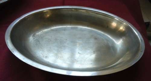THREE SILVER PLATE SERVING BOWLS OR DISHES