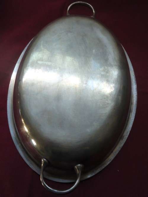 THREE SILVER PLATE SERVING BOWLS OR DISHES