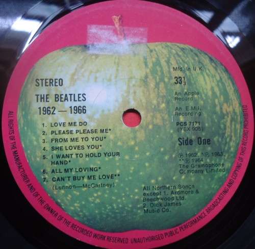 THE BEATLES -1962/1966 - RED ALBUM-1964 APPLE UK VINYL DOUBLE LPS PCSP 717 WITH INNER SLEEVES