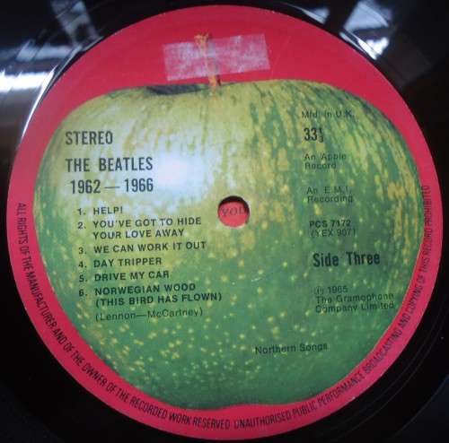 THE BEATLES -1962/1966 - RED ALBUM-1964 APPLE UK VINYL DOUBLE LPS PCSP 717 WITH INNER SLEEVES