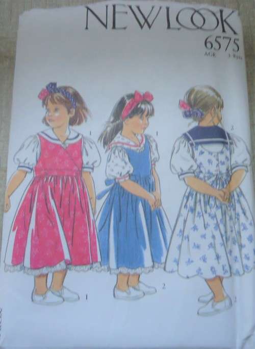 NEW LOOK PATTERNS 6575 GIRL`S SAILOR DRESSES 6 SIZES IN ONE 3 - 8 YEARS COMPLETE