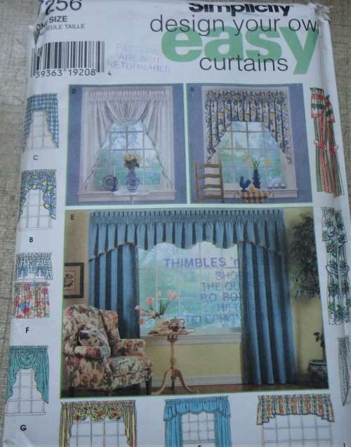 SIMPLICITY PATTERNS 7256DESIGN YOUR OWN EASY CURTAINS  COMPLETE & UNCUT