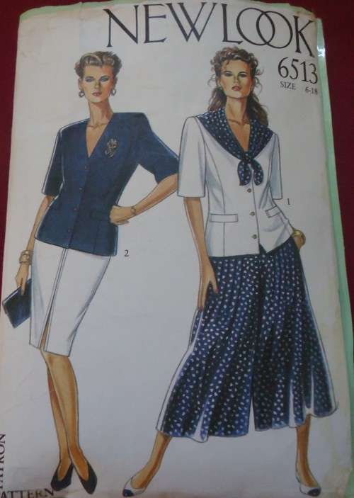 NEW LOOK PATTERNS 6513 V NECK TOP, SCARF AND CULOTTES SEVEN SIZES IN ONE 6-18 COMPLETE