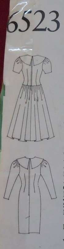 NEW LOOK PATTERNS 6523 WIDE COLLAR DRESS SEVEN SIZES IN ONE 6 - 18 COMPLETE-CUT TO 10