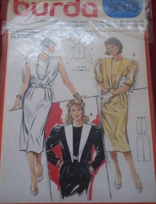 BURDA PATTERN 6065 DRESS & JACKET SIZES = 8 - 40 - COMPLETE