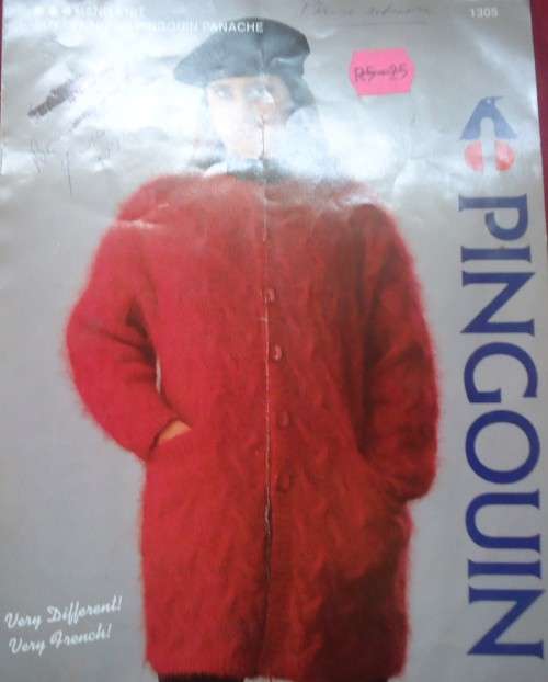 PINGOUIN #1305  CABLED COAT IN PANACHE TO FIT SIZES 76 -102 CM