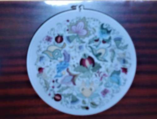 UNUSED EMBROIDERY KIT - ROUND JACOBEAN FOOTSTOOL (2) - Fabric Size 35 cm x 35 cm by HAZEL BLOMCAMP
