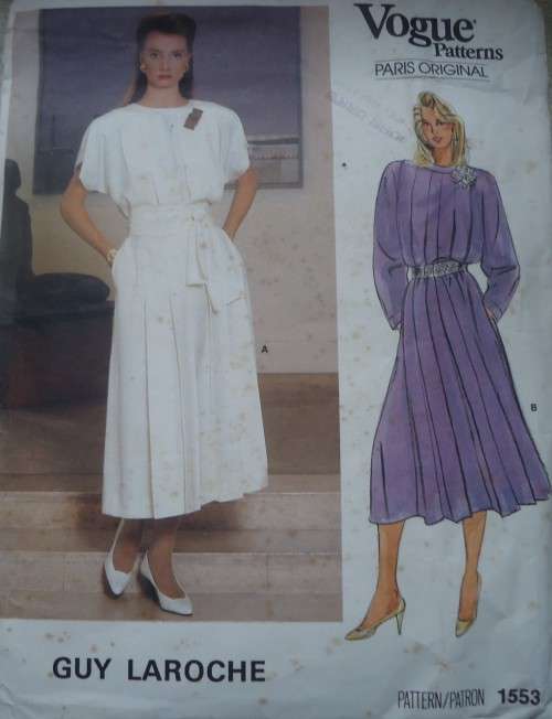 VOGUE PATTERN 1553  GUY LAROCHE PARIS ORIGINAL SIZE 12 COMPLETE