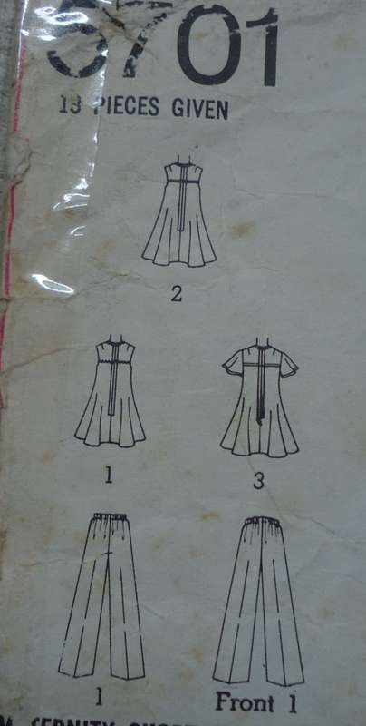 SIMPLICITY PATTERNS 5701 MATERNITY SHORT DRESS OR TOP & PANTS SIZE 12 BUST 31" COMPLETE