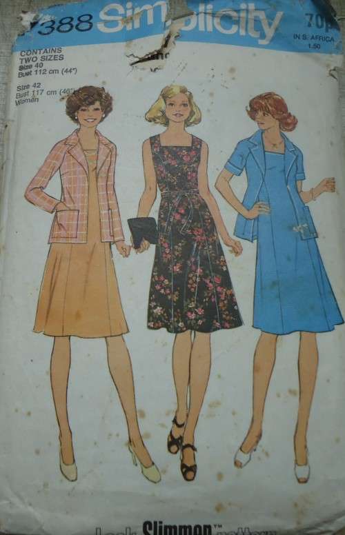 SIMPLICITY PATTERN 7388 JACKET & SUMMER DRESS SIZES 40-BUST 112 CM + 42 -BUST  117 CM COMPLETE