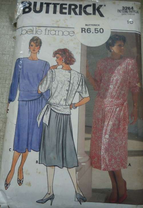 BUTTERICK  PATTERN  3264 CLOSE FITTING A LINE DRESS SIZE 10 COMPLETE SEE LISTING