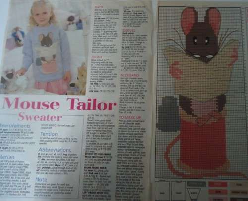 BEATRIX POTTER'S THE TAILOR OF GLOUCESTER - MICE -  WOMAN'S WEEKLY KNITTING - SEE PICTURES