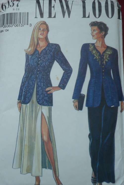 NEW LOOK PATTERNS 6137-SHAPED FRONT BUTTON TOP, PANTS & SKIRT SIX SIZES IN ONE 8-18- COMPLETE-UNCUT