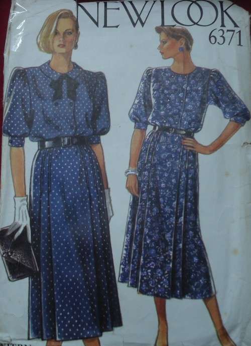NEW LOOK PATTERNS 6371 SMART DRESS WITH SLEEVES SIX SIZES IN ONE 8 - 18 COMPLETE-CUT TO SIZE 18
