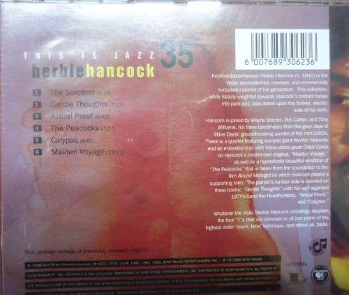 JAZZ: HERBIE HANCOCK - THIS IS JAZZ  -  CD
