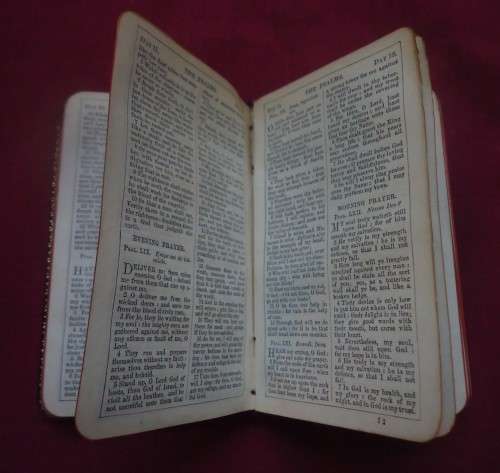 LOVELY BLACK LEATHER BOUND POUCH WITH MATCHING GILT EDGED BOOKS - "COMMON PRAYER & HYMNAL COMPANION"