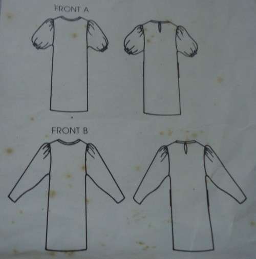 VERY EASY VOGUE PATTERN 8734 LOOSE FITTING PULLOVER DRESS SIZE 8 + 10 + 12 COMPLETE