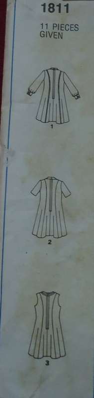STYLE PATTERNS 1811-FLARED DRESS--HIGH LINE BODICE DETAIL SIZE 14 1/2 BUST 94 CM/37"  COMPLETE