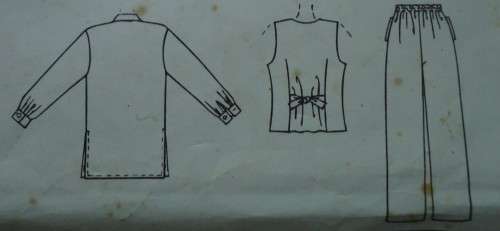 McCALL'S PATTERN 6952 UNLINED VEST, SHIRT & PANTS SIZE F = 16 + 18 + 20 COMPLETE