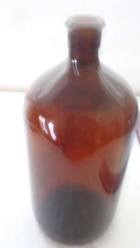 VERY LARGE ROUND VINTAGE AMBER CHEMIST-APOTHECARY BOTTLE -SEE PHOTOS