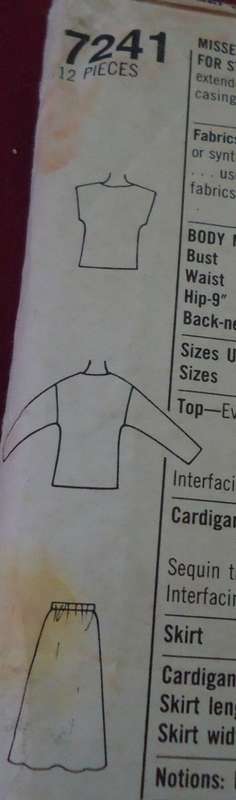 SIMPLICITY PATTERN 7241 CARDIGAN, PULLOVER TOP & PULL ON SKIRT SIZE U = 16 + 18 + 20 COMPLETE