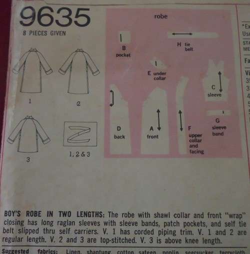 SIMPLICITY PATTERN 9635 BOYS GOWNS SIZE 10 YEARS CHEST 28" COMPLETE