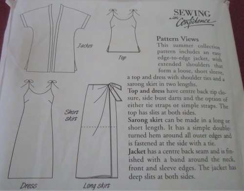 SEWING WITH CONFIDENCE PATTERN 6 - SUMMER COLLECTION - SIZE  6 - 16 COMPLETE & UNCUT
