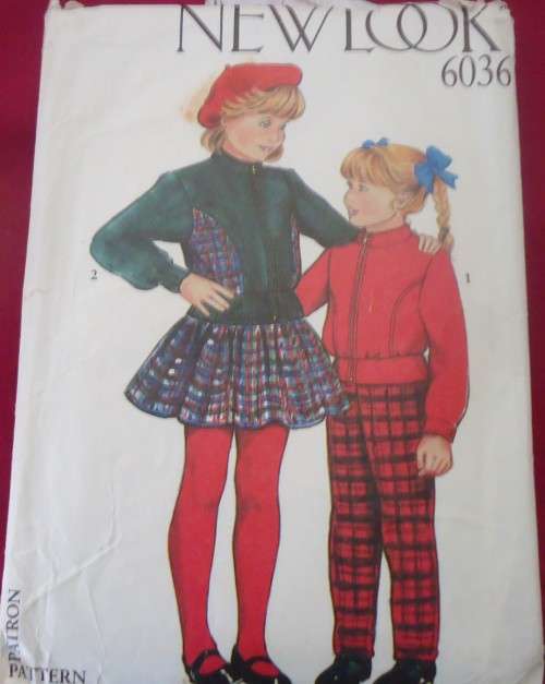 NEW LOOK PATTERNS 6036 KIDS JACKET, SKIRT & PANTS - 8 SIZES IN ONE 3 - 10 YEARS COMPLETE