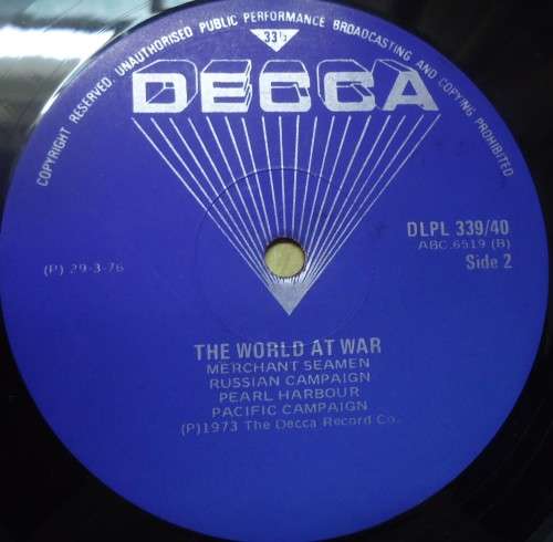 THE WORLD AT WAR - 1976 DECCA DOUBLE VINYL GATEFOLD LP SET  - DLPL 339/40
