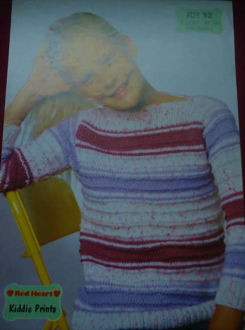 RED HEART #RH 32 GIRL/BOY JUMPER SIZES 65 - 85 CM