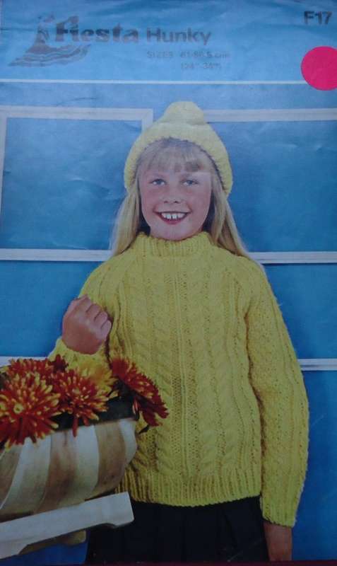 FIESTA PATTERN # 17 SWEATER & HAT - SIZES 24 - 34`