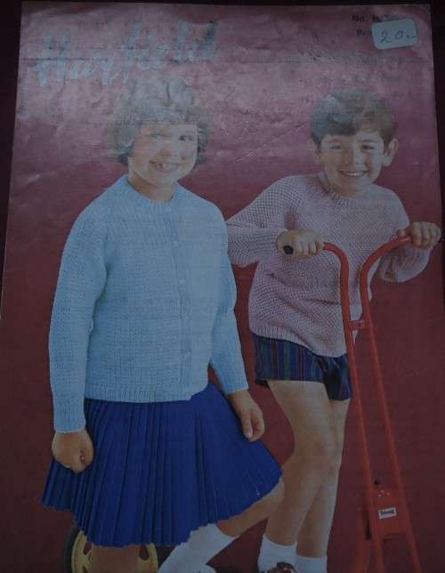 HAYFIELD #H 379-BOY`S SWEATER & GIRL`S CARDIGAN - SIZE 24 - 28` CHEST