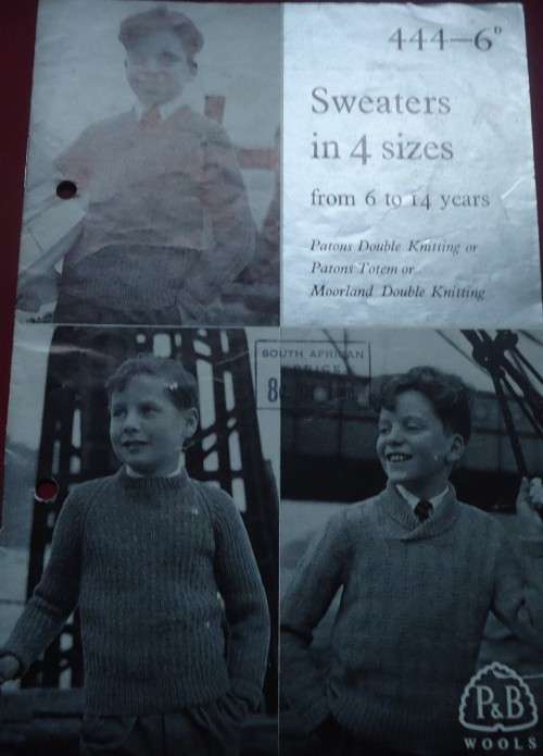 PATONS # 444 - SWEATERS IN 4 SIZES  6 - 14 YEARS