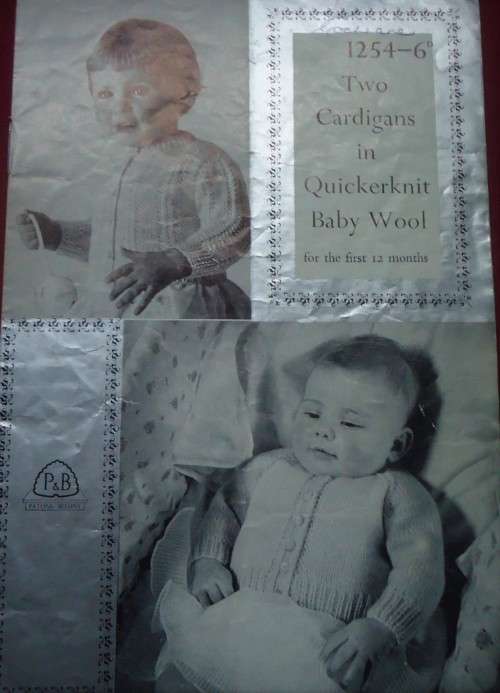 PATONS #1254 - TWO CARDIGANS IN QUICKERKNIT - FOR THE FIRST 12 MONTHS