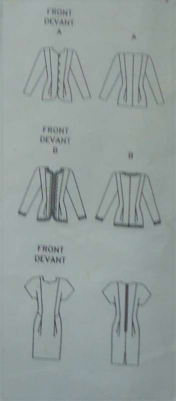 VOGUE PATTERN 8185  STUNNING JACKET &  DRESS SIZE 12 + 14 + 16 COMPLETE & UNCUT
