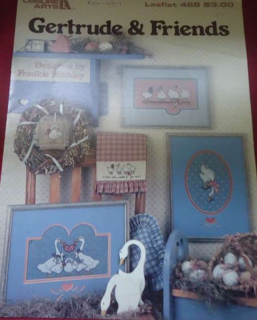 `GERTRUDE & FRIENDS` CROSS STITCH PATTERN - BY LEISURE ARTS # 468 DESIGNED BY FRANKIE BUCKLEY
