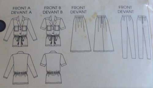 VERY EASY VOGUE PATTERNS 9884 JACKET, SKIRT & PANTS  SIZE  8 + 10 + 12  COMPLETE