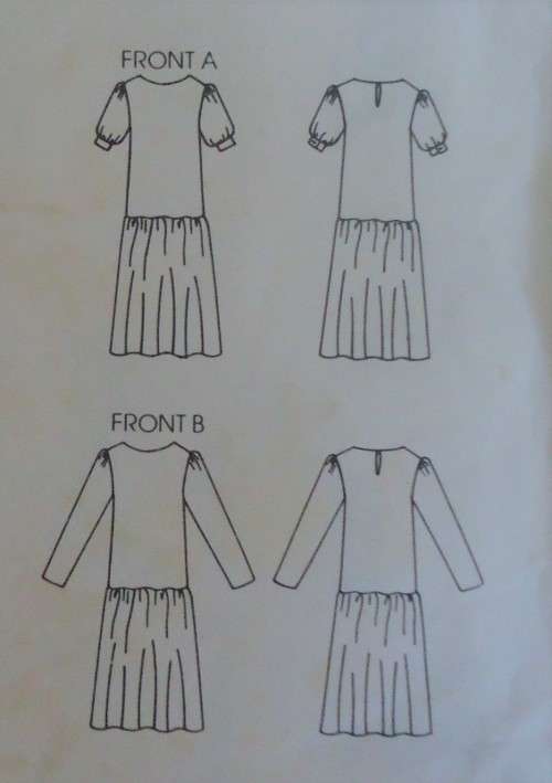 VOGUE VERY EASY PATTERNS 8585 DRESS WITH GATHERED SLEEVES   SIZE 14 + 16 + 18 - COMPLETE