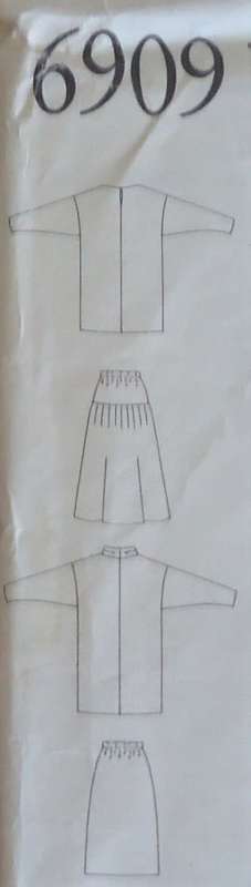 NEW LOOK PATTERNS 6909 BATWING TOP & SKIRT 6 SIZES IN ONE 8 - 18 COMPLETE