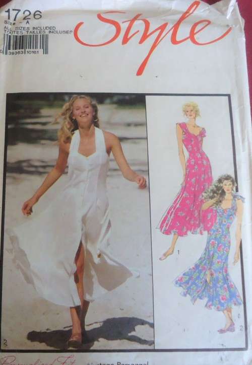 STYLE PATTERNS 1726 FRONT BUTTONED FLARED DRESS SIZE A = 6 - 16 - COMPLETE
