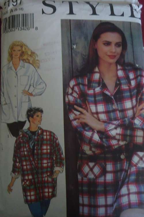 STYLE PATTERNS 2197 OVER SIZE LADIES SHIRT SIZE A = 8 - 18 COMPLETE