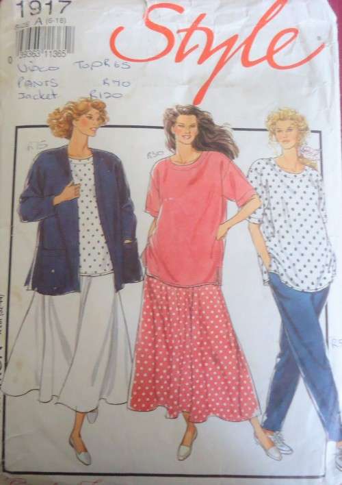 STYLE PATTERNS 1917  MATERNITY SEPARATES SIZE A = 6 - 18 - NO TROUSER PATTERN SUPPLIED