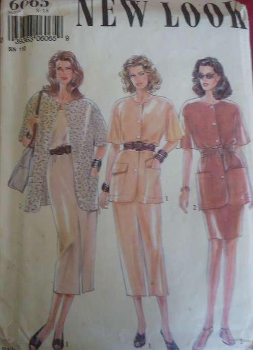 NEW LOOK PATTERNS 6065 TOP WITH POCKETS,SKIRT  SIZES 8 - 18 COMPLETE-NO SEWING INSTRUCTIONS SUPPLIED