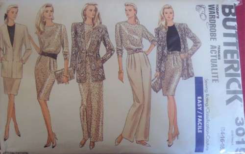 BUTTERICK  PATTERN 3019  JACKET-TOP-SKIRT- BELT SIZE 14-16-18 COMPLETE