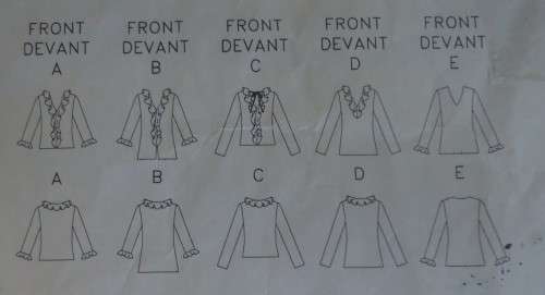 BUTTERICK PATTERN 3221  LOOSE FITTING BLOUSES SIZE 6-8-10 COMPLETE