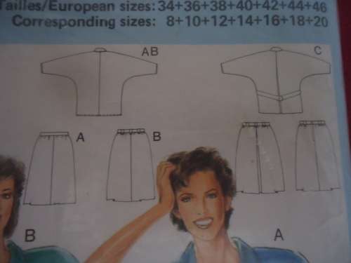 BURDA PATTERNS 6550 SKIRT & JACKET SIZES 8 + 10 + 12 + 14 + 16 + 18+ 20  COMPLETE